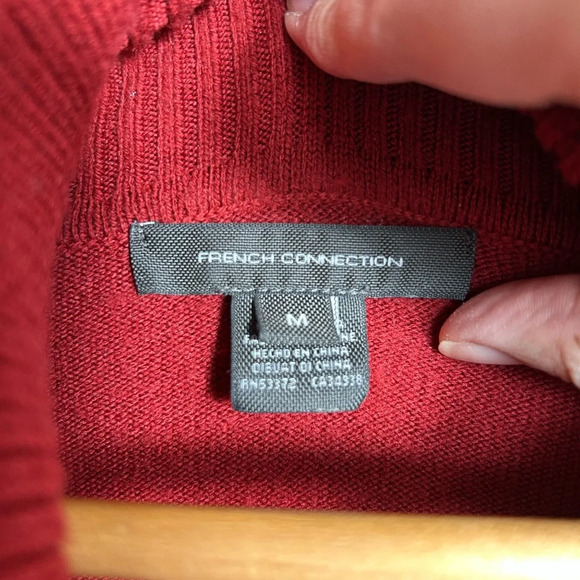 French Connection sweater turtleneck dress, M, burgundy, Office Winter Cozy - Picture 3 of 9